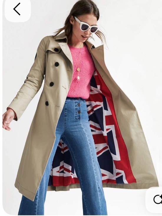 Boden Jackets & Blazers - Boden Heritage Trench Coat Camel Union Jack Lined Double Breasted UK6R/US2R